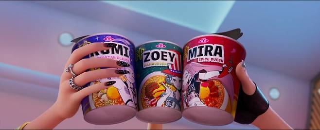 케이팝 데몬 헌터스에 등장하는 컵라면/사진=넷플릭스 갈무리