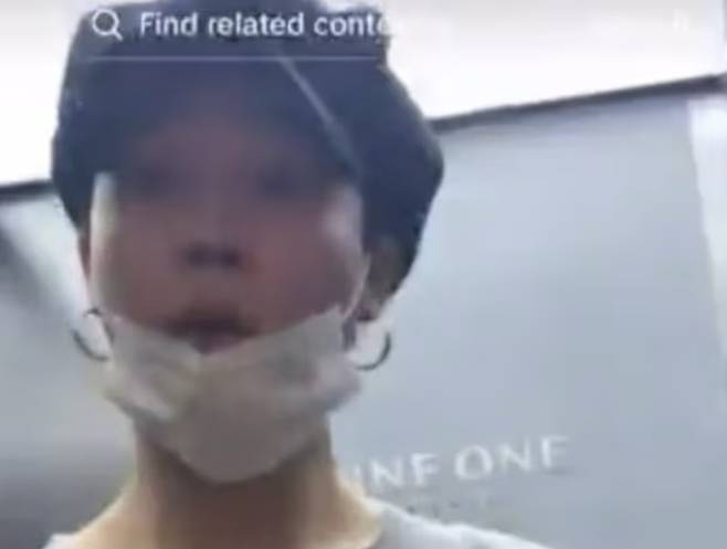 송다은이 올린 영상에 지민이 등장한 모습/사진=X(옛 트위터)