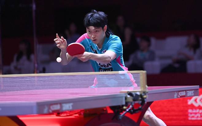 세계선수권 경기에 나선 조대성 [ITTF 홈피 제공. 재판매 및 DB 금지]