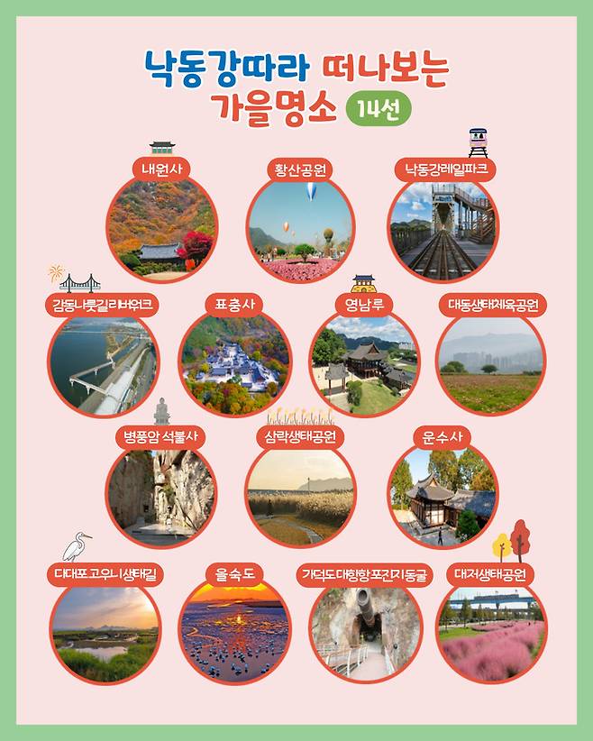 낙동강협의회 가을명소 스탬프투어 운영.