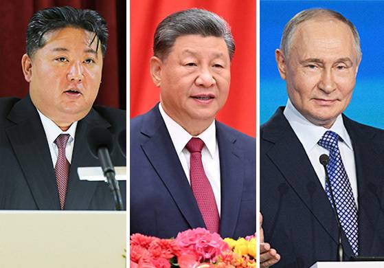 김정은 북한 노동당 총비서, 시진핑 중국 국가주석, 블라디미르 푸틴 러시아 대통령.(뉴스1 DB)