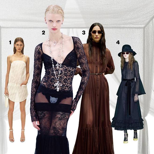 1 COURRÈGES 2 BLUMARINE 3 GUCCI 4 VALENTINO