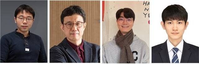 장무석(왼쪽부터) 교수, 예종철 교수, 권태성 박사과정, 송국호 박사과정.