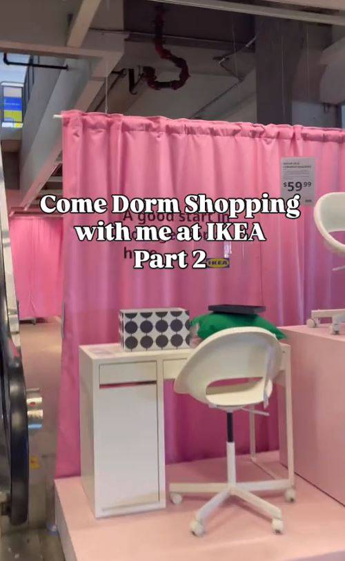 미국 이케아 매장에서 볼 수 있는 기숙사 인테리어 기획전. 사진 틱톡 캡처