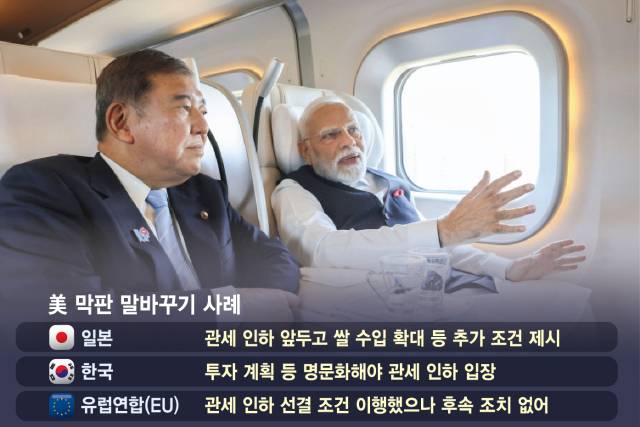 이시바 시게루(왼쪽) 일본 총리가 30일 일본 고속열차 신칸센에서 나렌드라 모디 인도 총리와 대화하고 있다. /출처=일본 내각홍보실 홈페이지