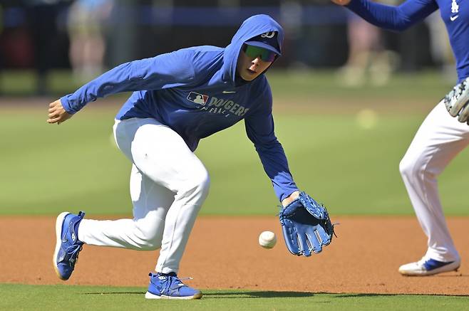 다저스 김혜성은 왼쪽 어깨낭염을 회복하고 9월 MLB 복귀를 앞두고 있다.｜AP뉴시스