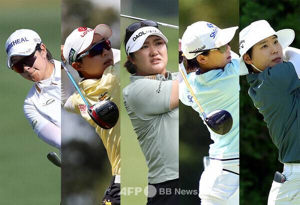 미국여자프로골프(LPGA) 투어 2025시즌 우승을 차지한 김아림, 김효주, 유해란, 임진희, 이소미 프로. 사진제공=ⓒAFPBBNews = News1 (사진을 무단으로 사용하지 마십시오)