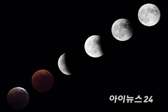 2022년 우리나라에서 일어났던 개기월식.  [사진=문수지 기자]