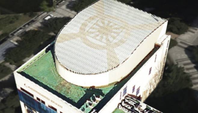 용산구 통일교 건물 옥상. 서울시 S 맵 캡처