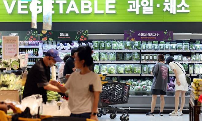 서울 시내 한 대형마트에서 시민들이 장을 보고 있다. 뉴스1