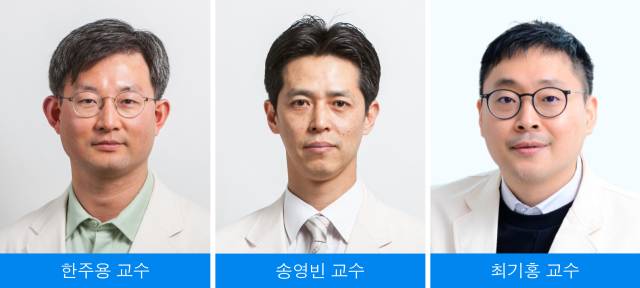 한주용(왼쪽부터) 삼성서울병원 교수, 송영빈 삼성서울병원 교수, 최기홍 삼성서울병원 교수. 사진 제공=삼성서울병원