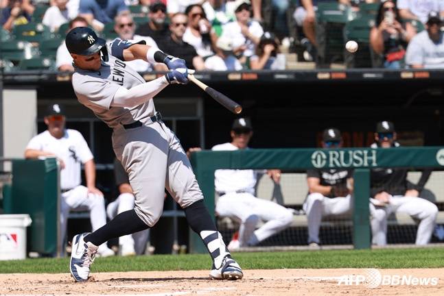 홈런을 터뜨리는 저지./AFPBBNews=뉴스1