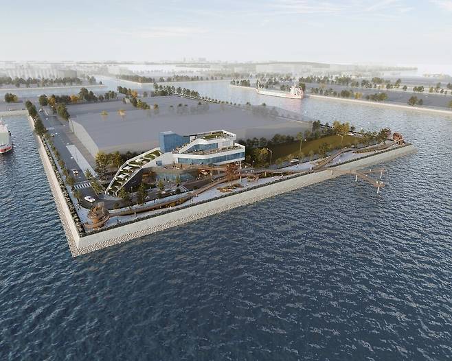 ▲&nbsp;지방소멸대응기금을 투입해 오는 11월 준공·운영 예정인 인천 동구 만석·화수 해안 산책로 복합 건축물 조감도. /사진제공=인천시