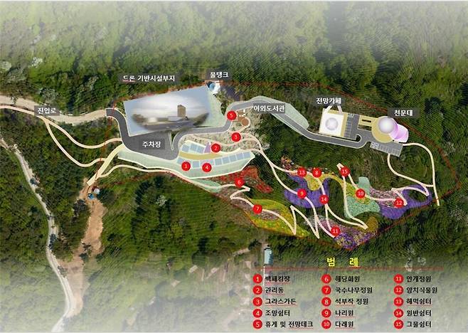 ▲&nbsp;지방소멸대응기금 37억원 등 총 55억원을 들여 인천 옹진군 자월도에서 내달 준공 예정인 천문과학 체험관 안내도. /사진제공=인천시