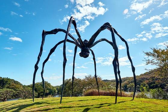 용인 호암미술관 수변 공간에 설치된 루이즈 부르주아의 '마망'. [사진 호암미술관]