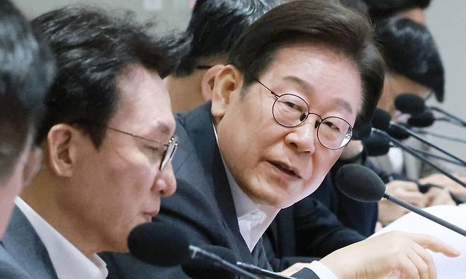 이재명 대통령이 7월29일 서울 용산 대통령실 청사에서 열린 국무회의에서 중대재해 반복 발생 근절 대책 관련 발언을 하고 있다. 대통령실통신사진기자단