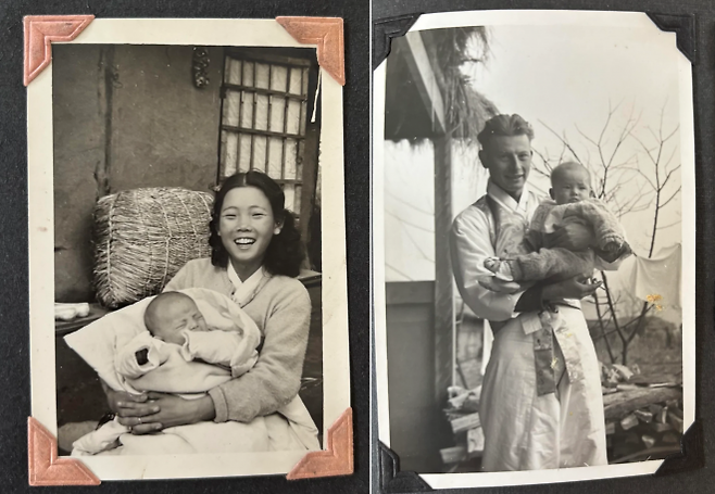 6·25 당시 한국인 여성과 파병 온 미국인 남성 커플의 손녀라고 밝힌 글쓴이가 올린 옛 흑백 사진. 온라인 커뮤니티 ‘레딧’ 캡처