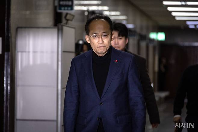 2024년 12월4일 추경호 당시 국민의힘 원내대표가 비공개 최고위원회의에 참석하고 있다. ⓒ시사IN 박미소