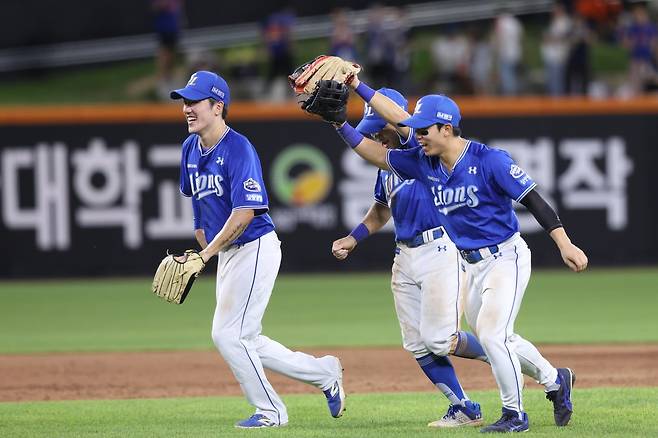 삼성은 지난달 15일부터 승률 1위를 기록하며 8월을 마무리했다. 박진만 감독의 미팅 이후 선수단은 각성하며 분위기를 끌어올렸다. 사진제공｜삼성 라이온즈