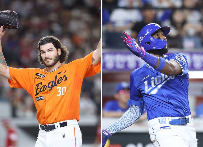 한화 폰세(왼쪽)와 삼성 디아즈.