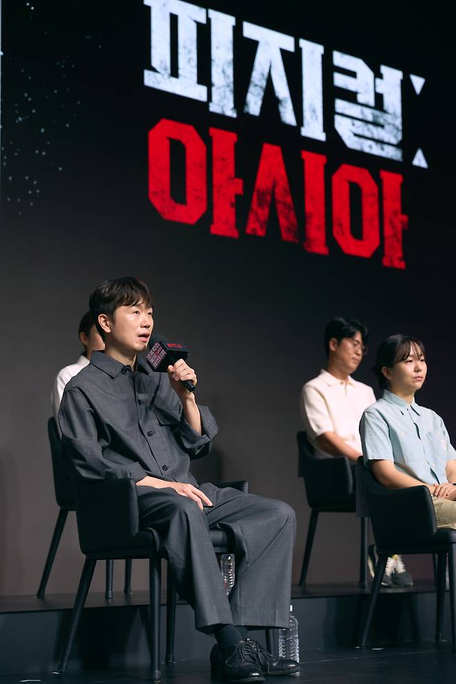 2일 오후 서울 동대문구 JW 메리어트 호텔에서 열린 ‘2025 넷플릭스 예능 페스티벌’ 행사에서 넷플릭스 ‘피지컬:아시아’를 연출한 장호기PD가 발언하고 있다. 사진 넷플릭스