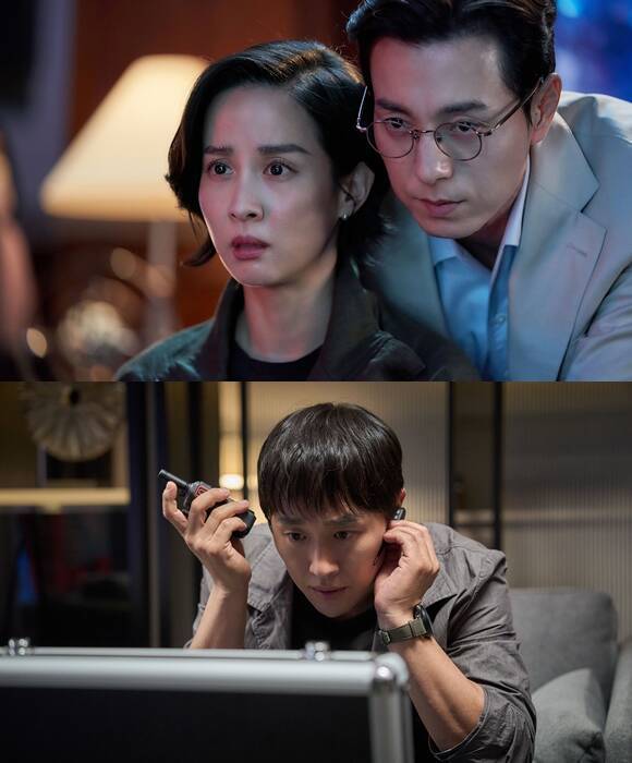 '살인자 리포트'는 호텔 스위트룸이라는 한정된 공간에서 두 명의 인물이 마주 보고 앉아 서로의 심리를 꿰뚫고 진실에 다가가기 위한 대화를 주로 펼쳐내며 신선하면서도 단조로운 형식을 보여준다. /위드에이스튜디오