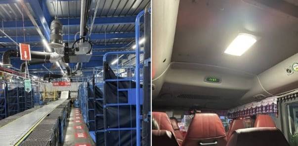 박지현 전 더불어민주당 비상대책위원장이 공개한 쿠팡 물류센터 현장과 셔틀버스./페이스북