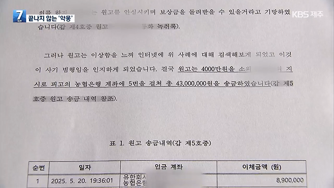 A 씨에게 제기된 손해배상 소송장 일부 내용 발췌.