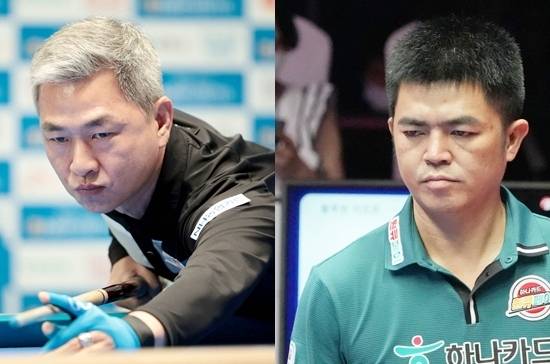 베트남의 마민껌(왼쪽)과 Q응우옌이 3일 PBA 4차전 128강전에서 고감도 공격을 선보이며 무난히 64강에 진출했다. 이날 마민껌은 애버리지 2.813, Q응우옌은 3.214를 기록했다. (사진=PBA)