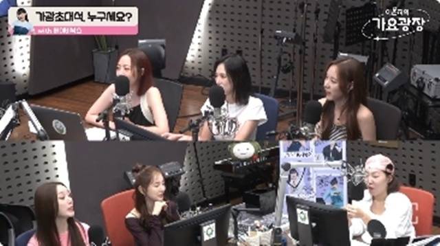 왼쪽 위부터 심은진, 이희진, 간미연, 김이지, 윤은혜, 이은지 (KBS cool FM ‘이은지의 가요광장’ 캡처)