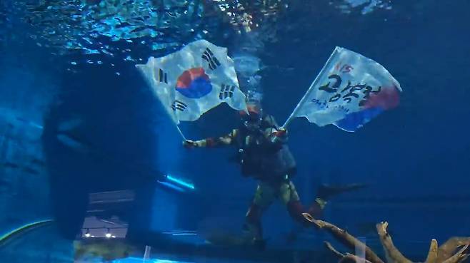 충북아쿠아리움 수중 공연. 충북도 제공