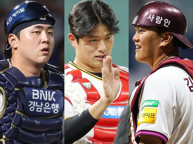20대 포수들이 직접 뽑은 현시점 20대 최고 포수 톱3. NC 김형준, SSG 조형우, 키움 김건희(왼쪽부터) 사진제공｜NC 다이노스, SSG 랜더스, 키움 히어로즈