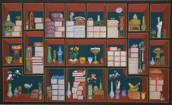 민화 대상, 유정금 作 '책가도'.