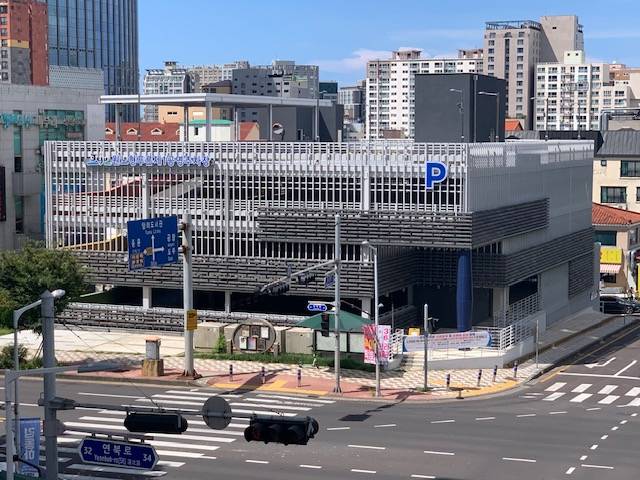 제주시 원노형 푸른 제1공영주차장 복층화 사업 모습.