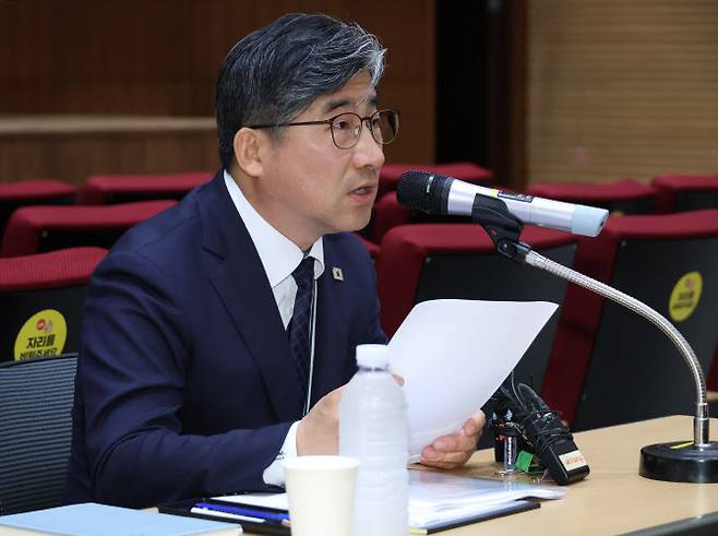 류덕현 재정기획보좌관이 4일 용산 대통령실에서 기자간담회를 하고 있다.(사진=연합뉴스)