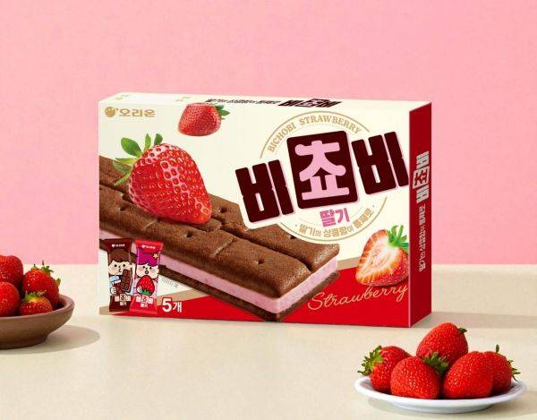 오리온 비쵸비 딸기 제품 이미지. 오리온