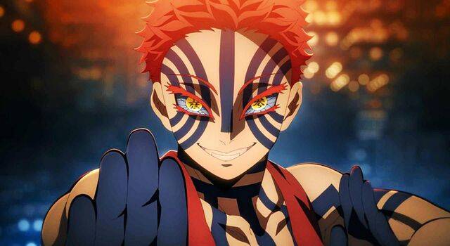 극장판 ‘귀멸의 칼날: 무한성편’에 최종보스로 등장하는 혈귀 ‘아카자’. 절대악인 빌런이지만, 오히려 인간 시절 겪은 안타까운 사연이 밝혀지며 관객들의 몰입을 더했다. CJ ENM 제공