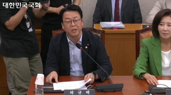 ▲곽규택 국민의힘 의원이 지난 2일 국회 법사위에서 초선은 가만히 있으라는 나경원 의원이 사과하라고 요구하는 박은정 조국혁신당 의원을 향해 나도 그말 많이 들었다고 맞서고 있다. 사진=국회 영상회의록 갈무리