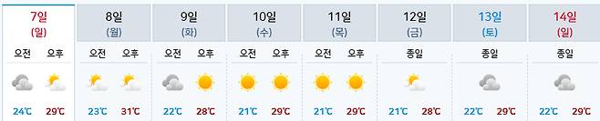 강원도 강릉 날씨 예보 [기상청 제공]