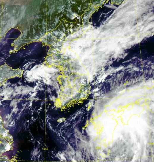 찬리안위성2A호 위성사진(13시 50분 기준) [국가기상위성센터 제공]