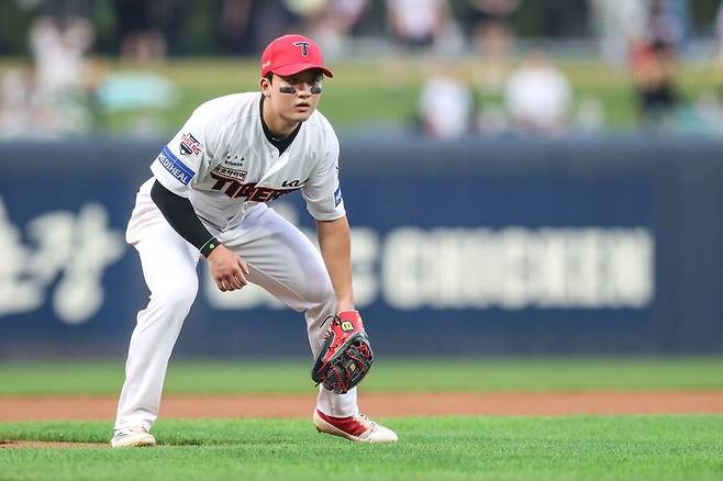 ▲ 타고 난 공격력을 가진 윤도현은 수비적인 측면을 보완하면 주전 한 자리를 꿰찰 가능성을 가지고 있다 ⓒKIA타이거즈