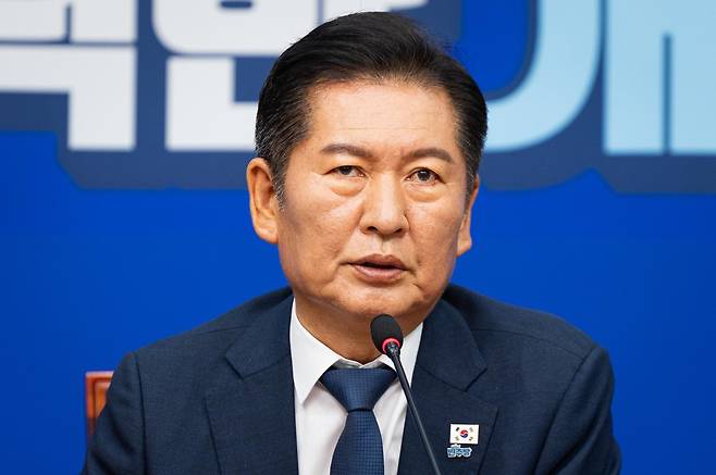 정청래 더불어민주당 대표가 5일 서울 여의도 국회에서 열린 최고위원회의에서 모두 발언을 하고 있다. 2025.9.5/뉴스1