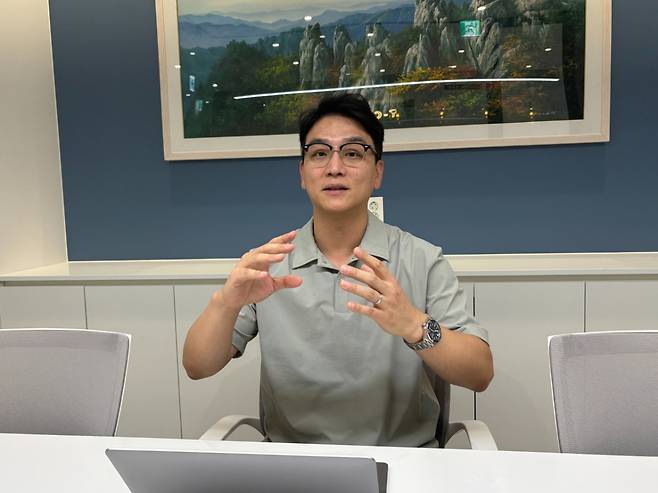 김남호 타임폴리오자산운용 ETF운용본부장이 최근 머니투데이와 인터뷰 하고 이다. /사진=배한님 기자