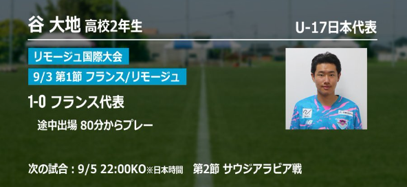 ▲ 다니 다이치의 국제대회 출전 소식을 전하는 사간도스