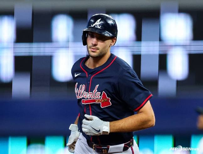 김하성을 향해 극찬을 남긴 애틀랜타 최다 홈런 선수 맷 올슨. /AFPBBNews=뉴스1