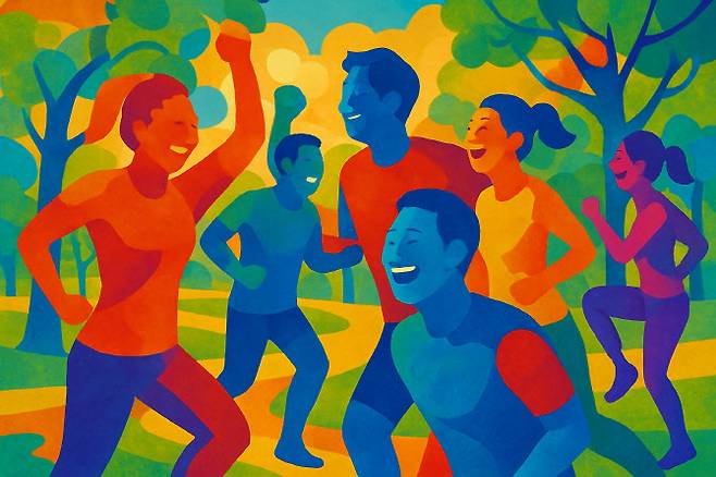 국민들이 즐겁게 운동하고 건강을 챙길 수 있는 대한민국 사회를 만들어야 한다. 사진=퍼플렉시티 AI