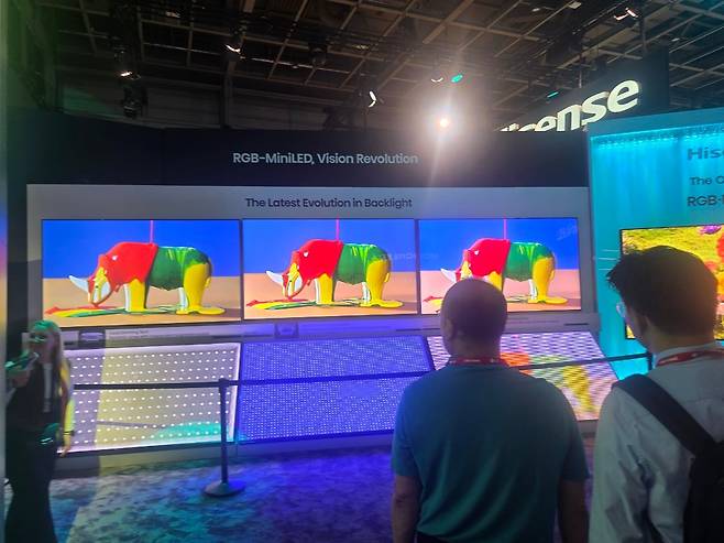 116인치의 하이센스 RGB 미니 LED TV./유지한 기자