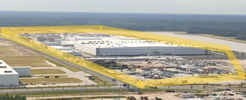 미 국토안보수사국이 조지아주 현대차그룹-LG에너지솔루션 공장 수색영장에 첨부한 ‘목표 구역’ 사진. [연합뉴스]