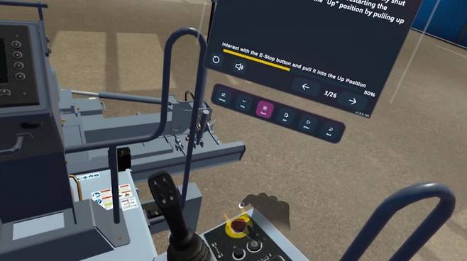 핸소메로 엔터프라이즈가 유니티를 기반 VR 시뮬레이터를 통해 핸드 트래킹 시뮬레이션하고 있다. 사진=소메로 엔터프라이즈