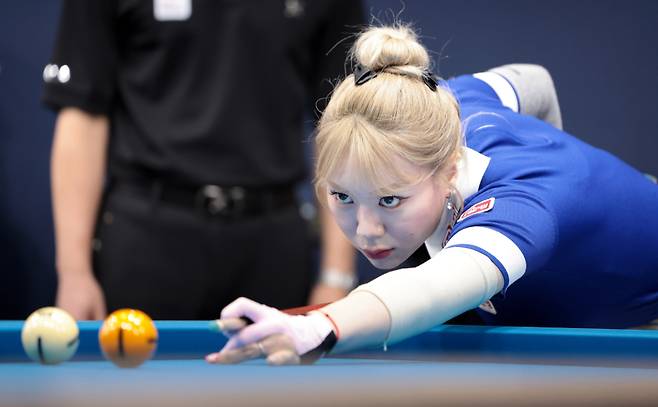 김예은(웰컴저축은행)이 김보미를 꺾고 4강에 올랐다. PBA 제공